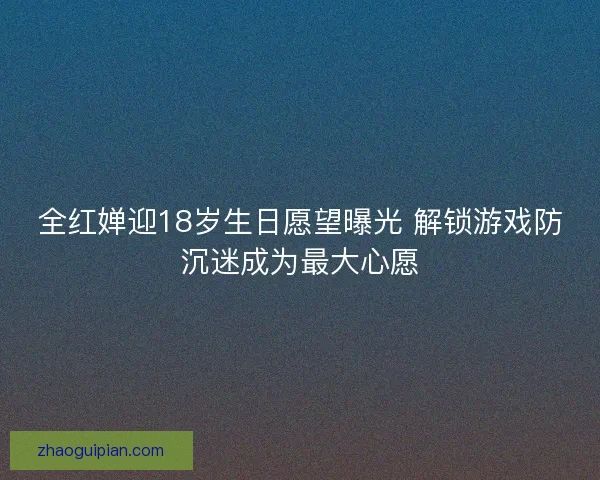 全红婵迎18岁生日愿望曝光 解锁游戏防沉迷成为最大心愿