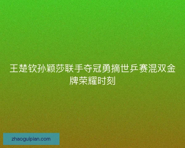 王楚钦孙颖莎联手夺冠勇摘世乒赛混双金牌荣耀时刻