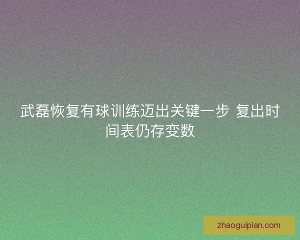 武磊恢复有球训练迈出关键一步 复出时间表仍存变数