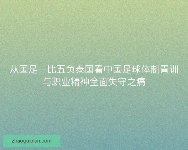 从国足一比五负泰国看中国足球体制青训与职业精神全面失守之痛