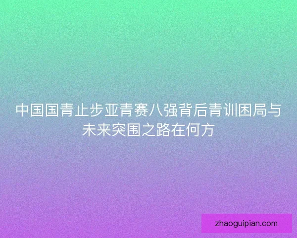 中国国青止步亚青赛八强背后青训困局与未来突围之路在何方